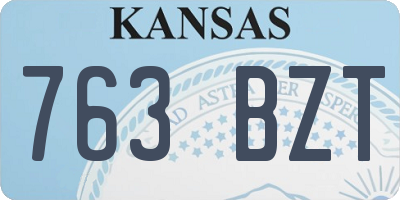 KS license plate 763BZT
