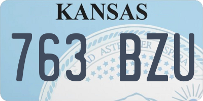 KS license plate 763BZU