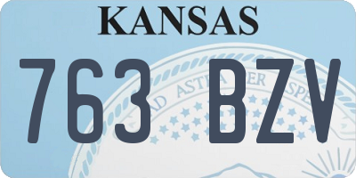 KS license plate 763BZV