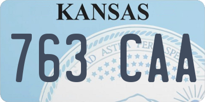 KS license plate 763CAA