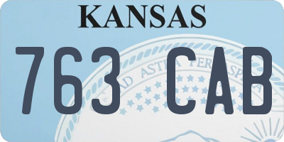 KS license plate 763CAB