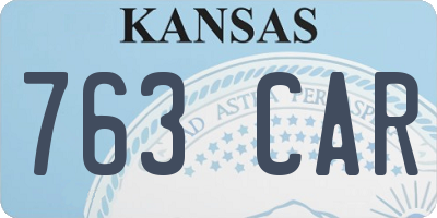 KS license plate 763CAR