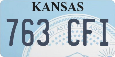 KS license plate 763CFI
