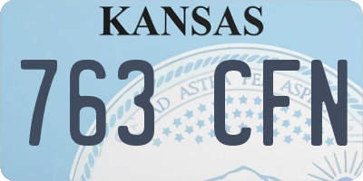 KS license plate 763CFN