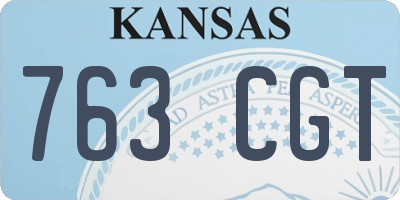 KS license plate 763CGT