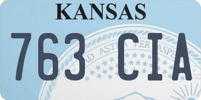 KS license plate 763CIA