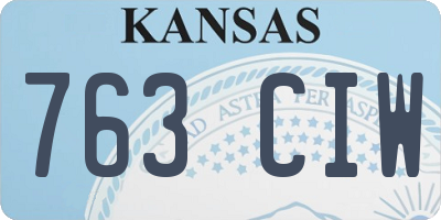 KS license plate 763CIW