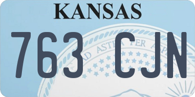 KS license plate 763CJN