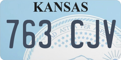 KS license plate 763CJV