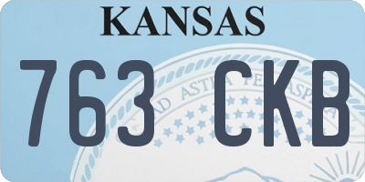 KS license plate 763CKB