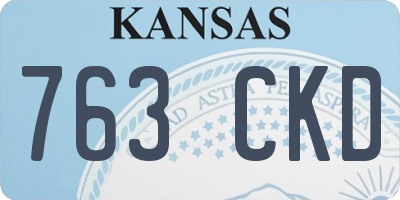 KS license plate 763CKD