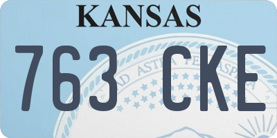 KS license plate 763CKE