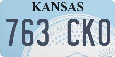 KS license plate 763CKO