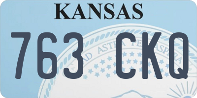 KS license plate 763CKQ