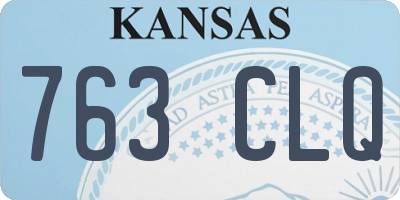 KS license plate 763CLQ