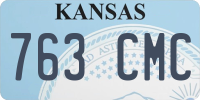 KS license plate 763CMC