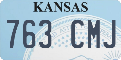 KS license plate 763CMJ
