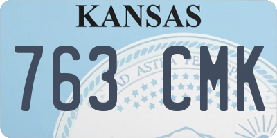 KS license plate 763CMK