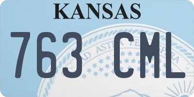 KS license plate 763CML