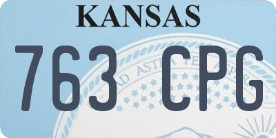 KS license plate 763CPG