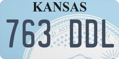 KS license plate 763DDL