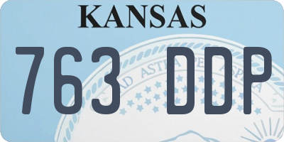 KS license plate 763DDP