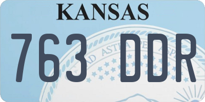 KS license plate 763DDR
