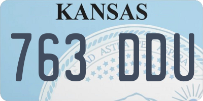 KS license plate 763DDU