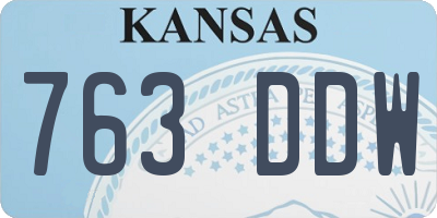 KS license plate 763DDW