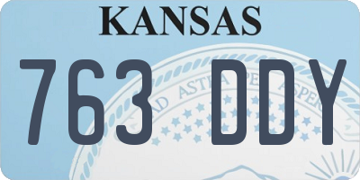 KS license plate 763DDY