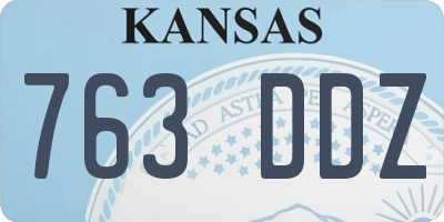 KS license plate 763DDZ