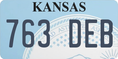KS license plate 763DEB
