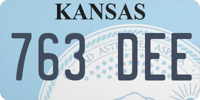 KS license plate 763DEE