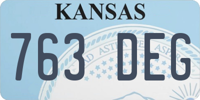 KS license plate 763DEG