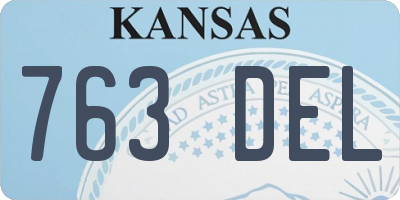KS license plate 763DEL
