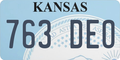 KS license plate 763DEO