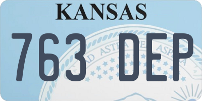 KS license plate 763DEP