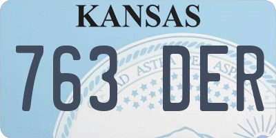 KS license plate 763DER