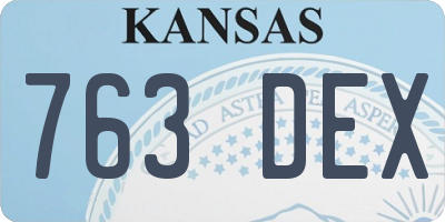 KS license plate 763DEX