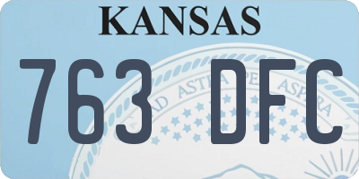 KS license plate 763DFC