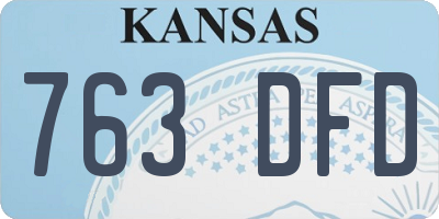 KS license plate 763DFD