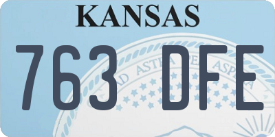 KS license plate 763DFE