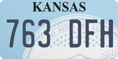 KS license plate 763DFH