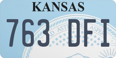 KS license plate 763DFI