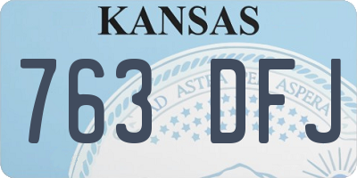 KS license plate 763DFJ