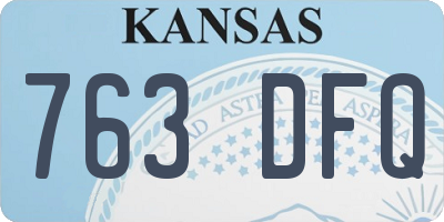 KS license plate 763DFQ