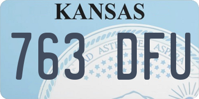 KS license plate 763DFU