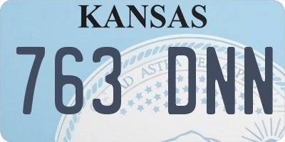 KS license plate 763DNN