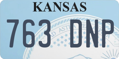 KS license plate 763DNP