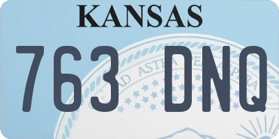 KS license plate 763DNQ